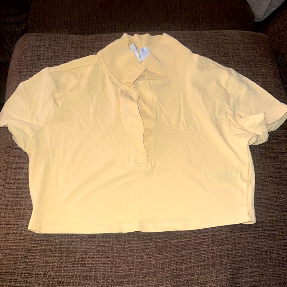 Crop top collar shirt